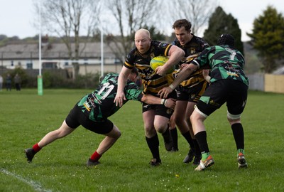 220426 Bedwellty v Deri, Admiral National League 4 East - Jonathan Morgan of Deri scores try