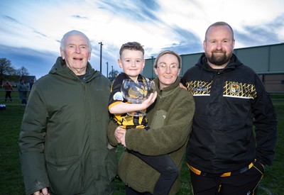 220426 Bedwellty v Deri, Admiral National League 4 East - Deri celebrate after receiving the League 4 East Trophy