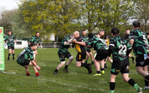 220426 Bedwellty v Deri, Admiral National League 4 East - Jonathan Morgan of Deri scores try