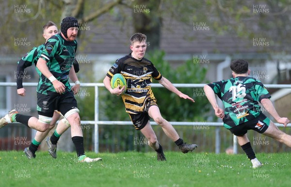 220426 Bedwellty v Deri, Admiral National League 4 East - Kristan Davies of Deri races in to score try