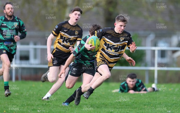220426 Bedwellty v Deri, Admiral National League 4 East - Kristan Davies of Deri races in to score try
