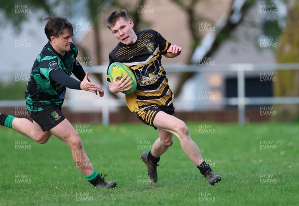 220426 Bedwellty v Deri, Admiral National League 4 East - Kristan Davies of Deri races in to score try
