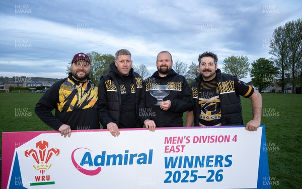 220426 Bedwellty v Deri, Admiral National League 4 East - Deri celebrate after receiving the League 4 East Trophy