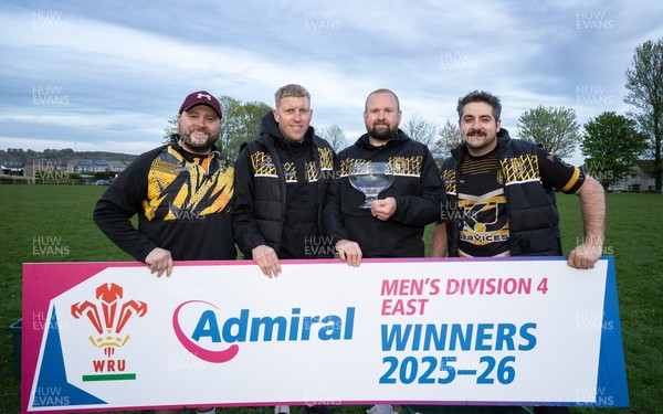 220426 Bedwellty v Deri, Admiral National League 4 East - Deri celebrate after receiving the League 4 East Trophy