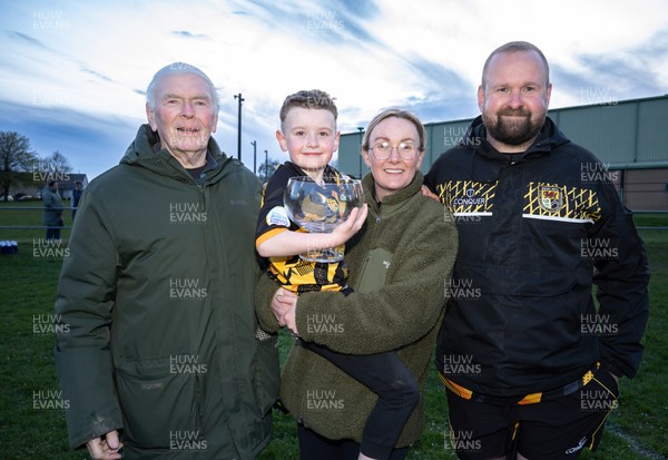 220426 Bedwellty v Deri, Admiral National League 4 East - Deri celebrate after receiving the League 4 East Trophy