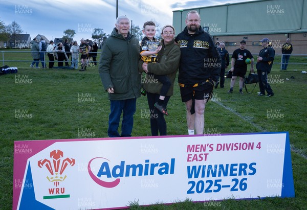220426 Bedwellty v Deri, Admiral National League 4 East - Deri celebrate after receiving the League 4 East Trophy