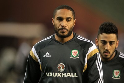 161114 - Belgium v Wales - European Championship Qualifier - Ashley Williams of Wales warms up