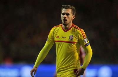 161114 - Belgium v Wales - European Championship Qualifier - Aaron Ramsey of Wales 