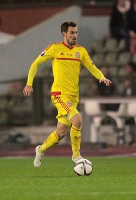 161114 - Belgium v Wales - European Championship Qualifier - Aaron Ramsey of Wales 