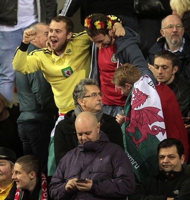 161114 - Belgium v Wales - European Championship Qualifier - Wales fans at the game