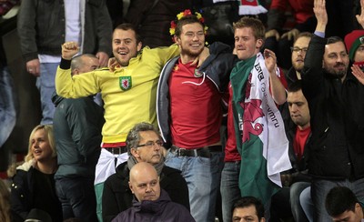 161114 - Belgium v Wales - European Championship Qualifier - Wales fans at the game