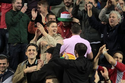 161114 - Belgium v Wales - European Championship Qualifier - Wales fans at the game