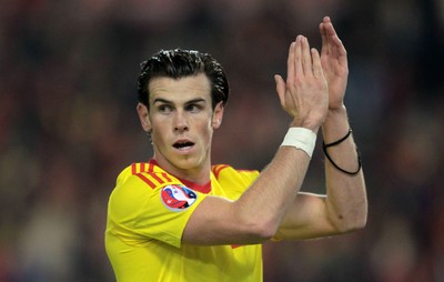 161114 - Belgium v Wales - European Championship Qualifier - Gareth Bale of Wales thanks the fans