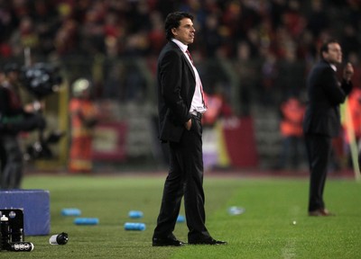 161114 - Belgium v Wales - European Championship Qualifier - Wales Manager Chris Coleman