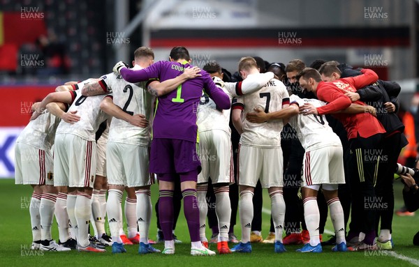 240321 - Belgium v Wales - FIFA World Cup Qualifier - Belgium players huddle