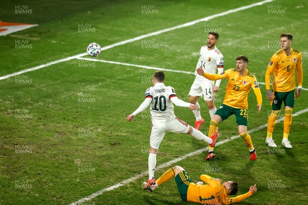 240321 - Belgium v Wales - FIFA World Cup Qualifier - Thorgan Hazard of Belgium scores goal