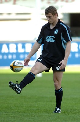 210906 - Cardiff Blues Training - Blues Ben Blair enjoys a training session at Cardiff Arms Park 