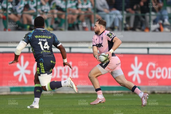 040426 - Benetton Rugby v Cardiff Rugby - EPCR Challenge Cup Round of 16 - Ioan Lloyd of Cardiff takes on Onisi Ratave of Benetton 