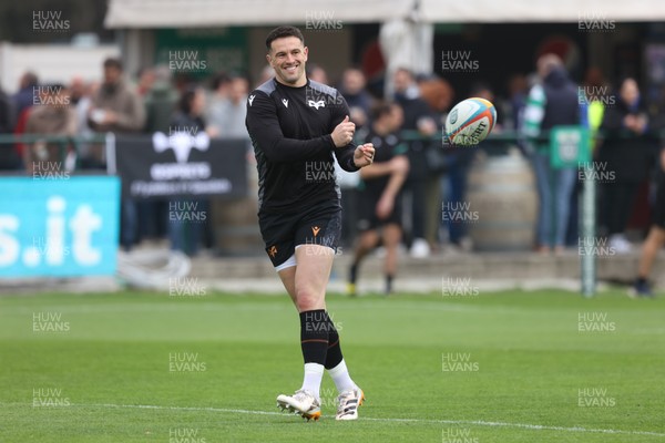 210326 - Benetton Rugby v Ospreys - United Rugby Championship - Owen Watkin of Ospreys warms up