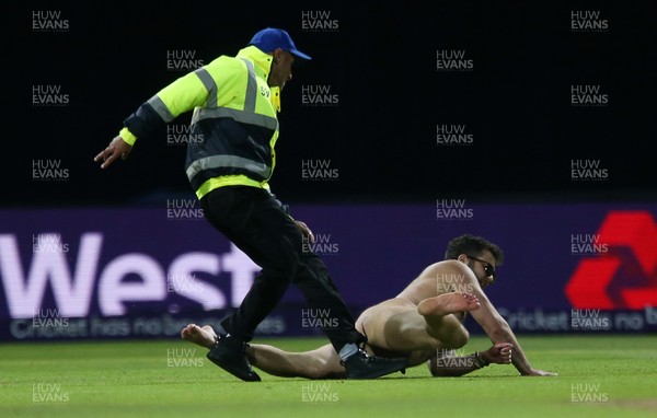 020917 - Birmingham Bears v Notts Outlaws - NatWest T20 Blast Final - A streaker runs onto the pitch during the game