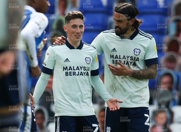 010521 Birmingham City v Cardiff City, Sky Bet Championship - Harry Wilson of Cardiff City is congratulated by Marlon Pack of Cardiff City after scoring the second goal