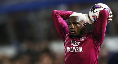 100424 - Birmingham City v Cardiff City - Sky Bet Championship - Jamilu Collins of Cardiff