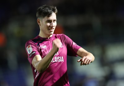 100424 - Birmingham City v Cardiff City - Sky Bet Championship - Rubin Colwill of Cardiff celebrates at the end of the match