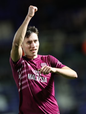 100424 - Birmingham City v Cardiff City - Sky Bet Championship - Rubin Colwill of Cardiff celebrates at the end of the match