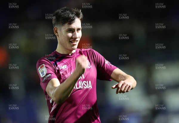 100424 - Birmingham City v Cardiff City - Sky Bet Championship - Rubin Colwill of Cardiff celebrates at the end of the match