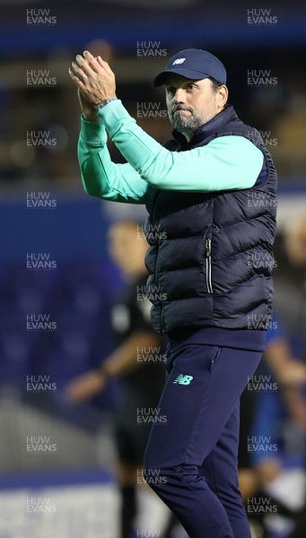 290823 - Birmingham City v Cardiff City - Carabao Cup Second Round - Manager Erol Bulut of Cardiff applauds the fans at the end of the match