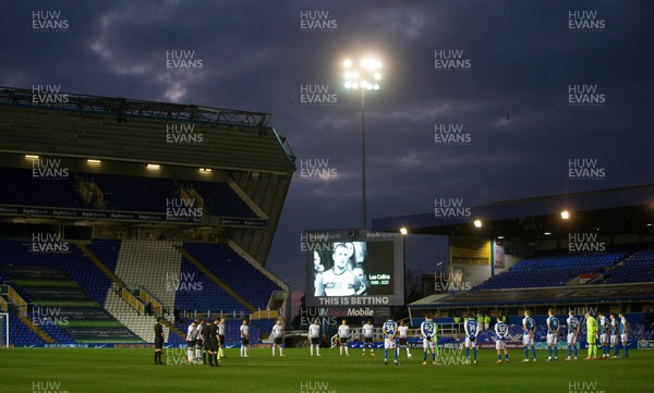 020421 Birmingham City v Swansea City, Sky Bet Championship - the players and officials mark a minutes silence at the start of the match in memory of Yeovil Town captain Lee Collins who died earlier this week