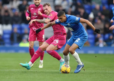 130124 - Birmingham City v Swansea City, EFL Sky Bet Championship - Josh Tymon of Swansea City and Cody Drameh of Birmingham City compete for the ball