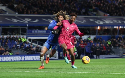 130124 - Birmingham City v Swansea City, EFL Sky Bet Championship - Jamal Lowe of Swansea City scores Swansea’s second goal