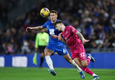 130124 - Birmingham City v Swansea City, EFL Sky Bet Championship - Jamie Paterson of Swansea City takes on Keshi Anderson of Birmingham City