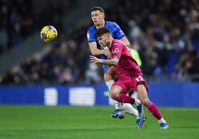 130124 - Birmingham City v Swansea City, EFL Sky Bet Championship - Jamie Paterson of Swansea City takes on Keshi Anderson of Birmingham City