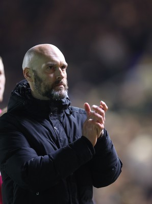 130124 - Birmingham City v Swansea City, EFL Sky Bet Championship - Swansea City head coach Luke Williams applauds the fans at the end of the match