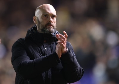 130124 - Birmingham City v Swansea City, EFL Sky Bet Championship - Swansea City head coach Luke Williams applauds the fans at the end of the match