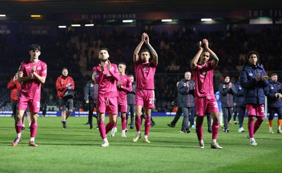 130124 - Birmingham City v Swansea City, EFL Sky Bet Championship - Swansea City players applaud the fans at the end of the match