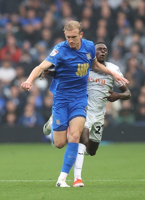 200925 - Birmingham City v Swansea City - Sky Bet Championship - Christoph Klarer of Birmingham takes out Zeidane Inoussa of Swansea