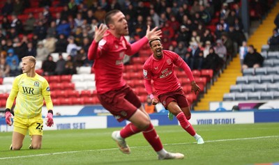 101026 - Blackburn Rovers v Cardiff City - Sky Bet Championship - Callum Robinson of Cardiff celebrates scoring the first Cardiff goal