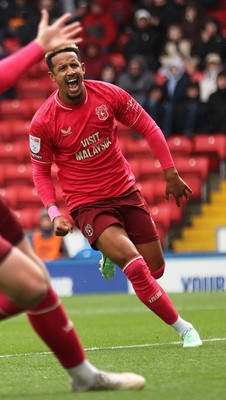 101026 - Blackburn Rovers v Cardiff City - Sky Bet Championship - Callum Robinson of Cardiff celebrates scoring the first Cardiff goal