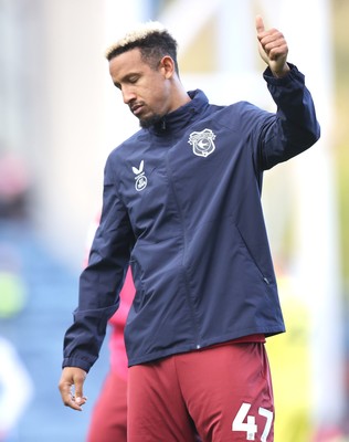 101026 - Blackburn Rovers v Cardiff City - Sky Bet Championship - Callum Robinson of Cardiff salutes the fans at the end of the match