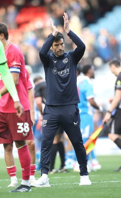 101026 - Blackburn Rovers v Cardiff City - Sky Bet Championship - Manager Brian Barry-Murphy of Cardiff applauds the fans at the end of the match
