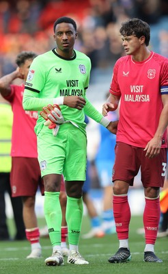 101026 - Blackburn Rovers v Cardiff City - Sky Bet Championship - Nathan Trott and Perry Ng of Cardiff at the end of the match