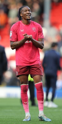 101026 - Blackburn Rovers v Cardiff City - Sky Bet Championship - Gabriel Osho of Cardiff applauds the fans