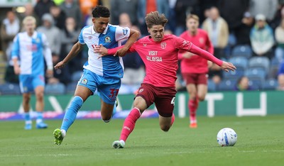 101026 - Blackburn Rovers v Cardiff City - Sky Bet Championship - Cian Ashford of Cardiff and Kristi Montgomery of Blackburn