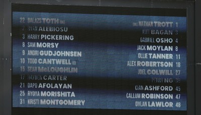 101026 - Blackburn Rovers v Cardiff City - Sky Bet Championship - Teams listed on big screen