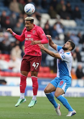101026 - Blackburn Rovers v Cardiff City - Sky Bet Championship - Callum Robinson of Cardiff and Sam Morsy of Blackburn