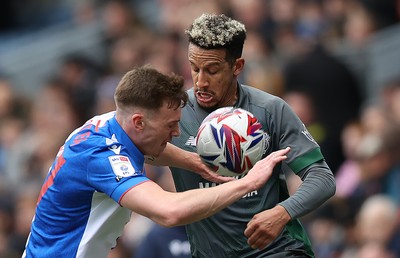 150325 - Blackburn Rovers v Cardiff City - Sky Bet Championship - Callum Robinson of Cardiff and Hayden Carter of Blackburn