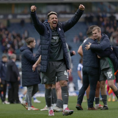 150325 - Blackburn Rovers v Cardiff City - Sky Bet Championship - Callum Robinson of Cardiff celebrates at the end of the match